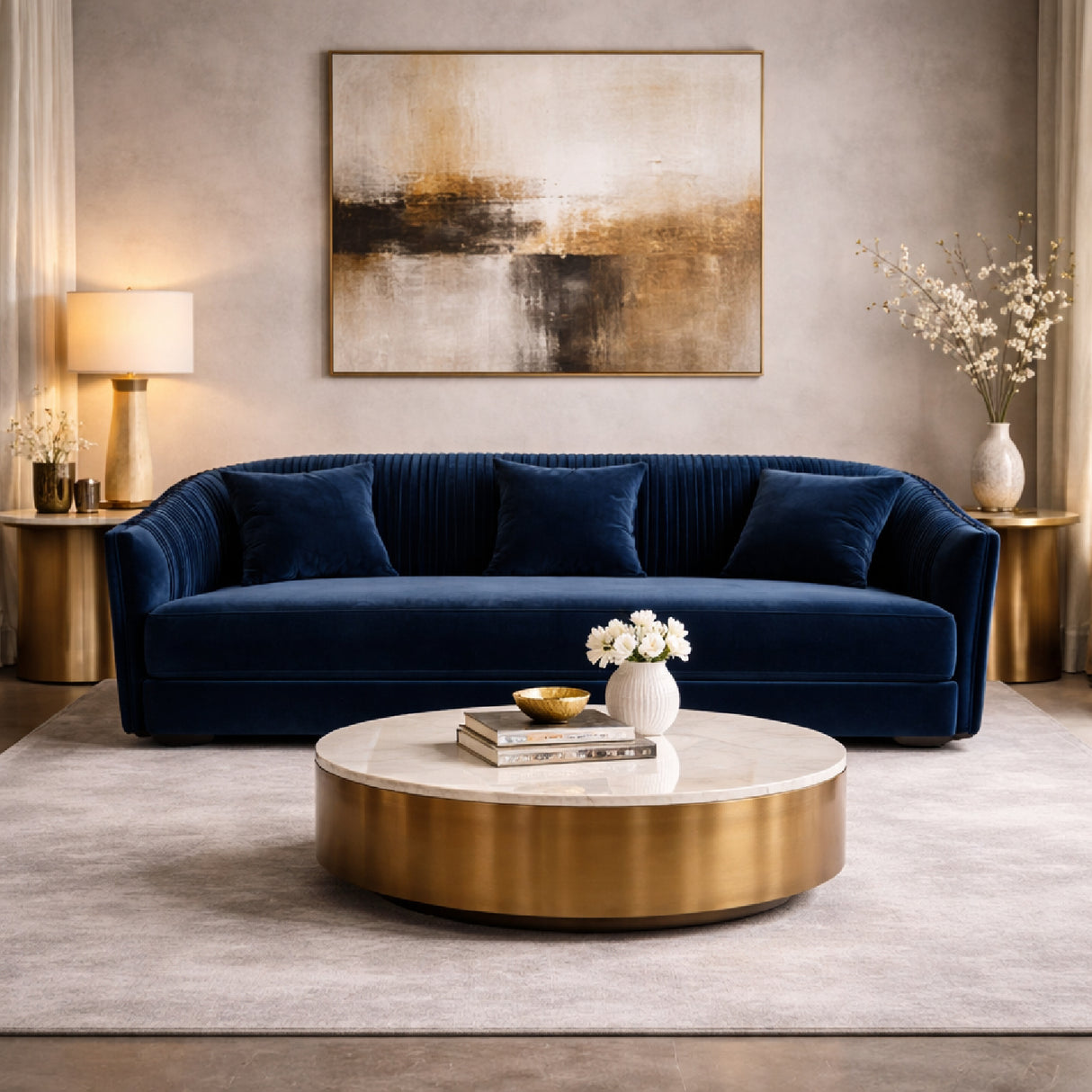 Blue Velvet Sofa | Oroa.com