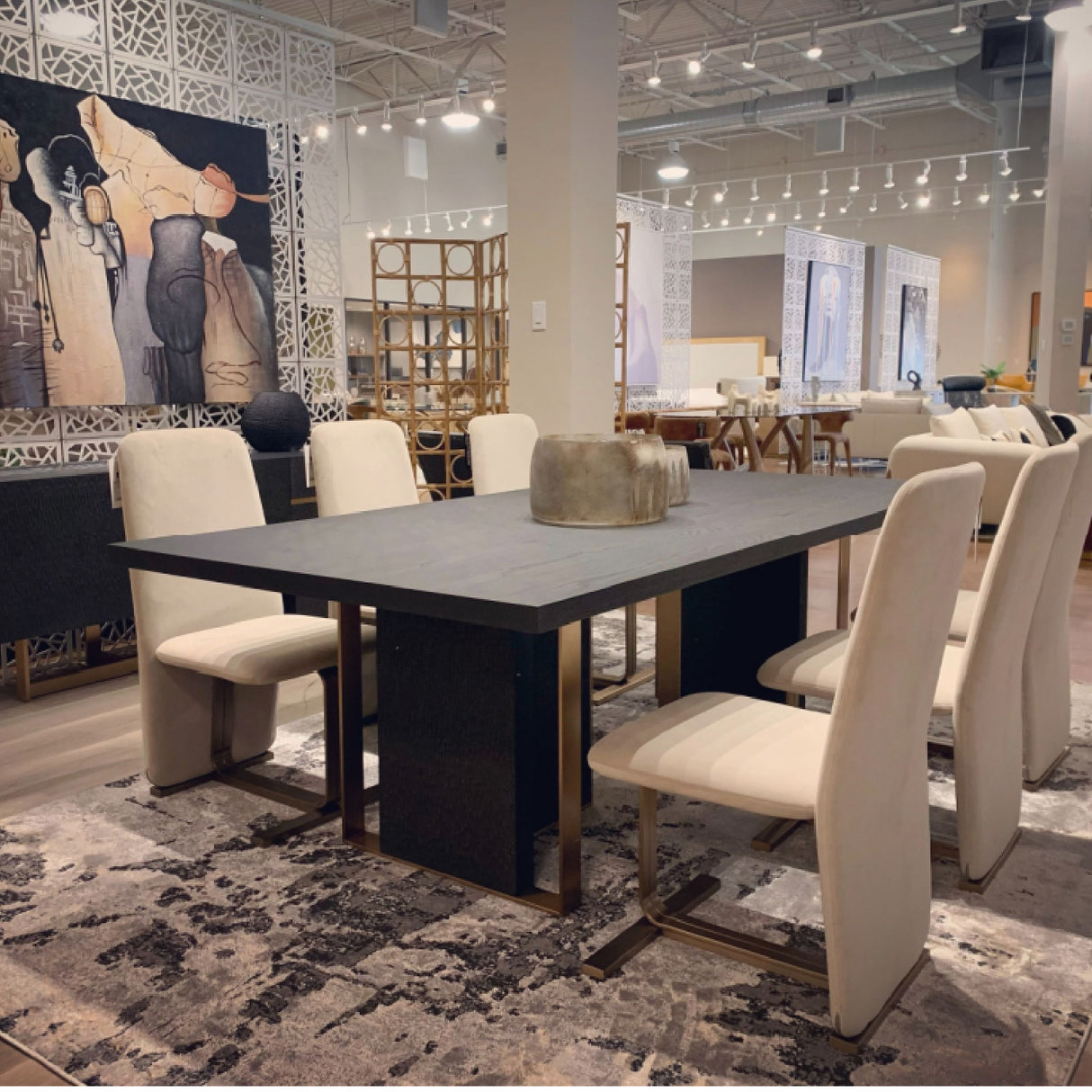 Black Ash Wood Dining Table | Oroa.com