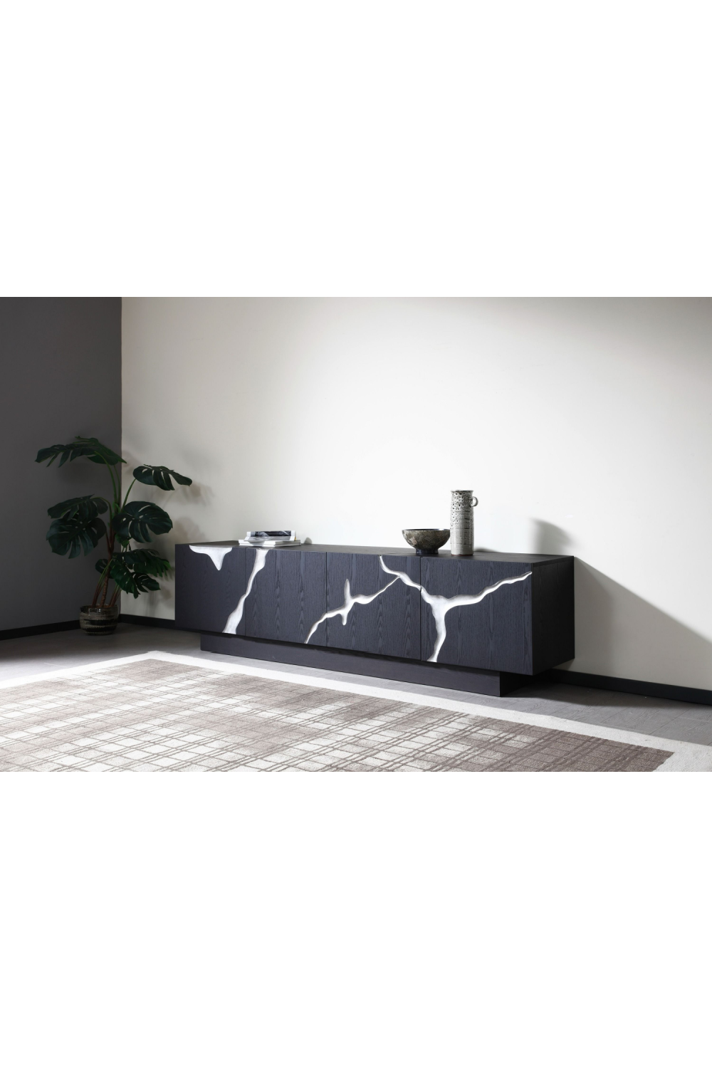 Matte Brown 4-Door TV Stand | Oroa.com
