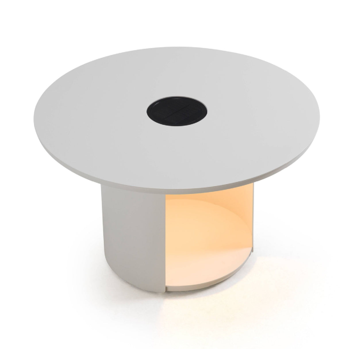 Outdoor White End Table with Solar Light M | Oroa.com