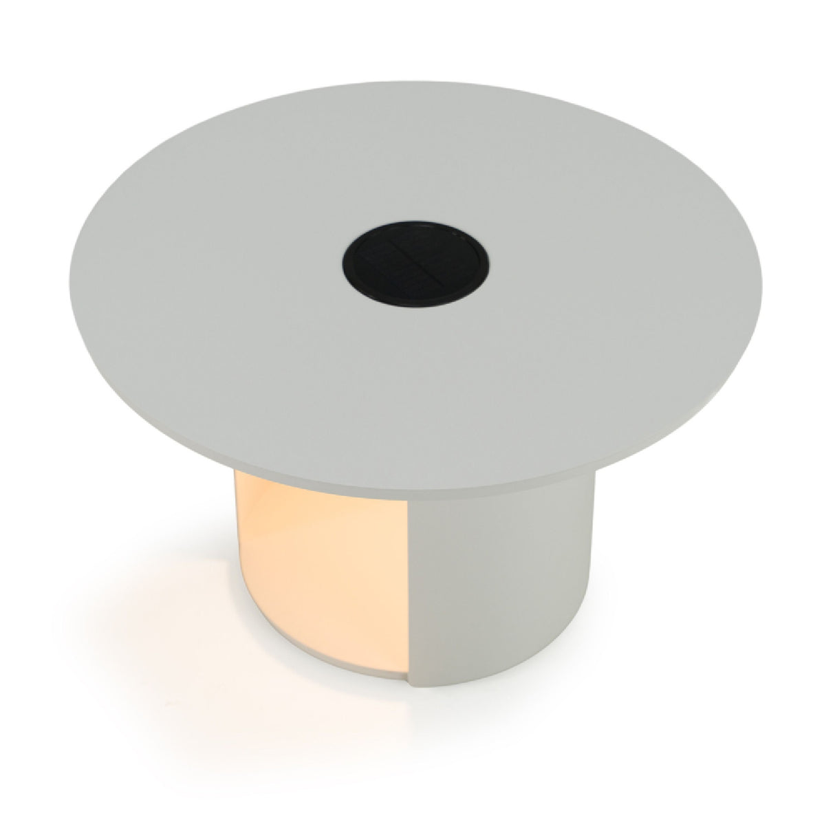 Outdoor White End Table with Solar Light M | Oroa.com