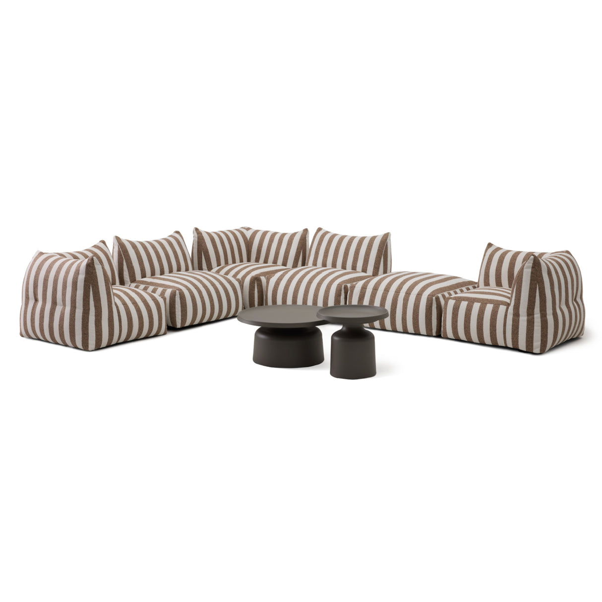 Brown Stripes 8-Piece Outdoor Sofa | Oroa.com