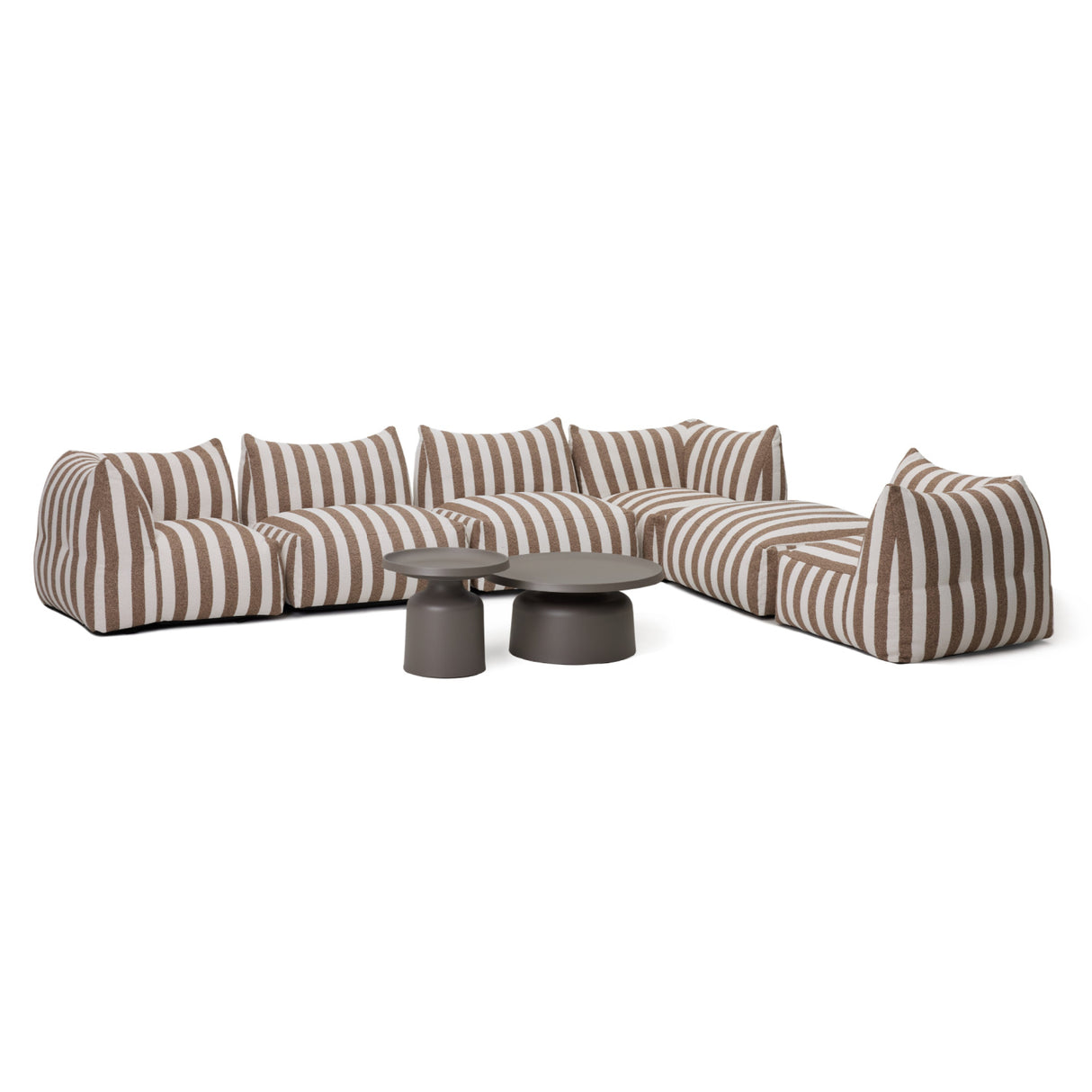 Brown Stripes 8-Piece Outdoor Sofa | Oroa.com