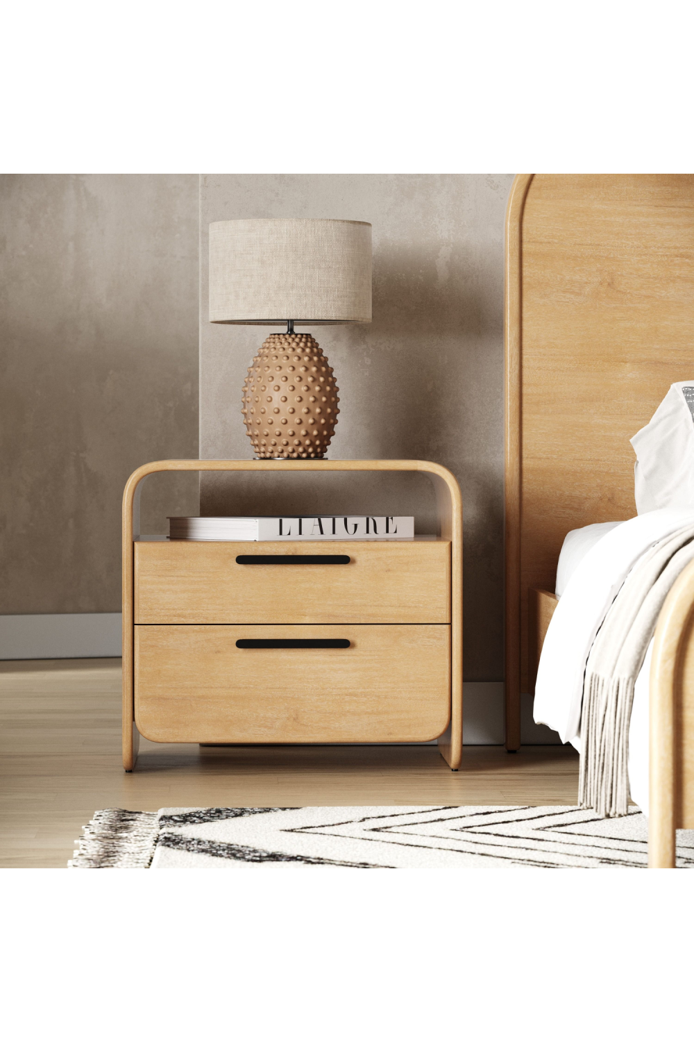 Natural Acacia Nightstand | Oroa.com