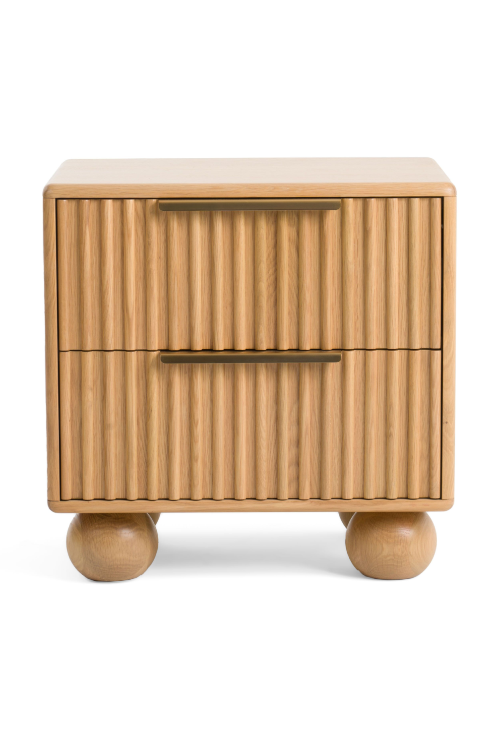 Fluted Oak 2-Drawer Nightstand | Oroa.com