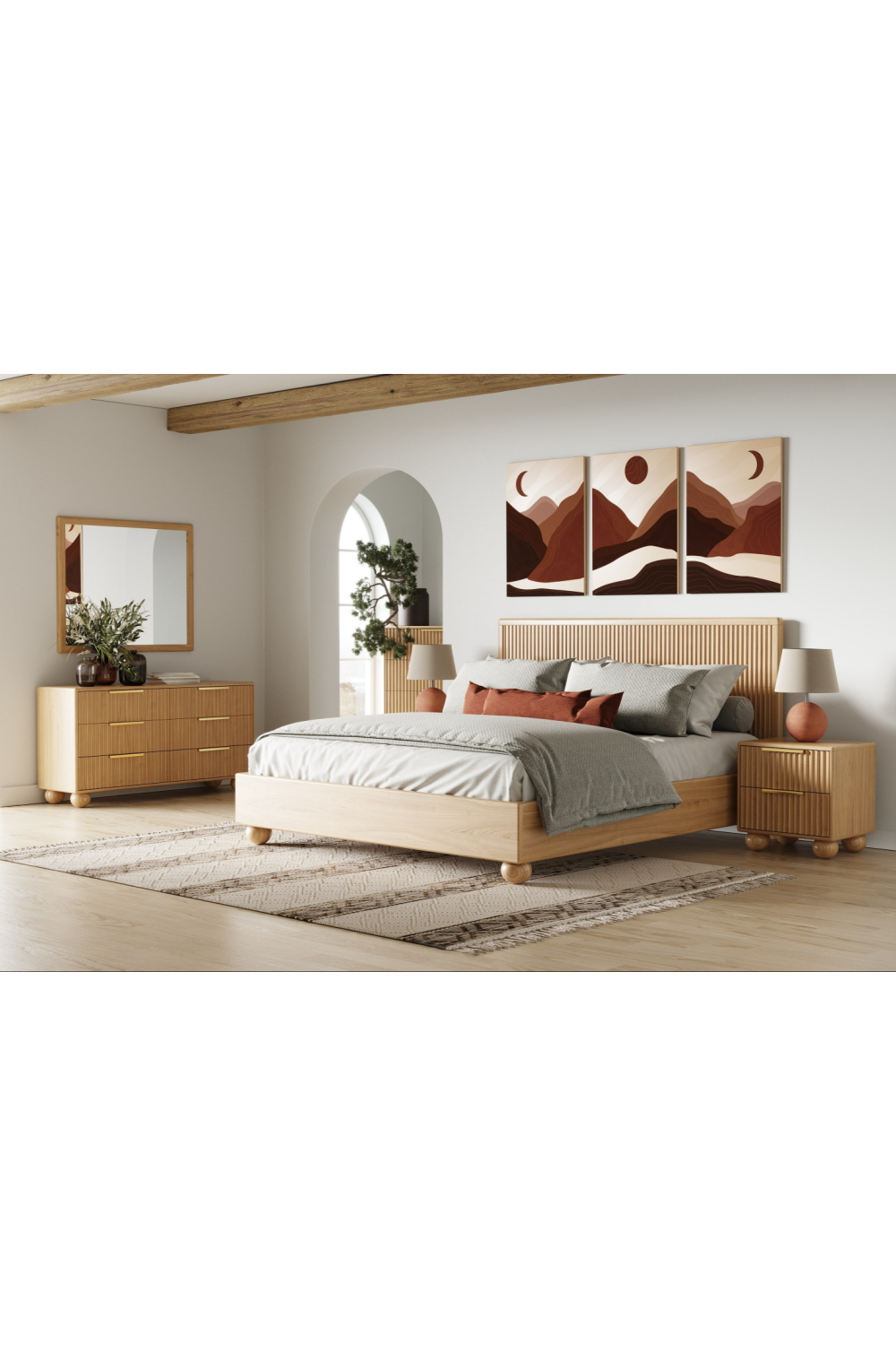 Fluted Oak 6-Drawer Dresser | Oroa.com