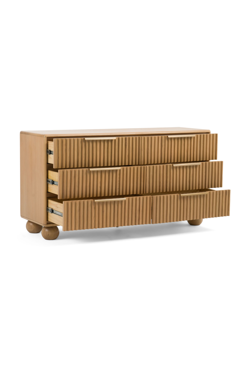 Fluted Oak 6-Drawer Dresser | Oroa.com