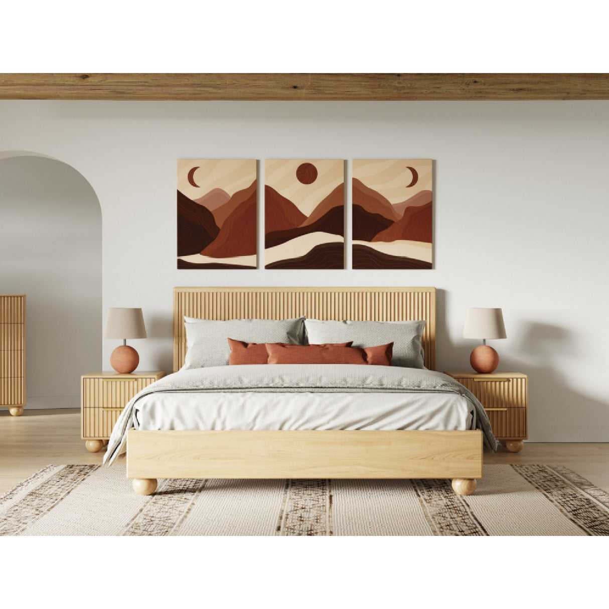Fluted Oak Bed | Oroa.com