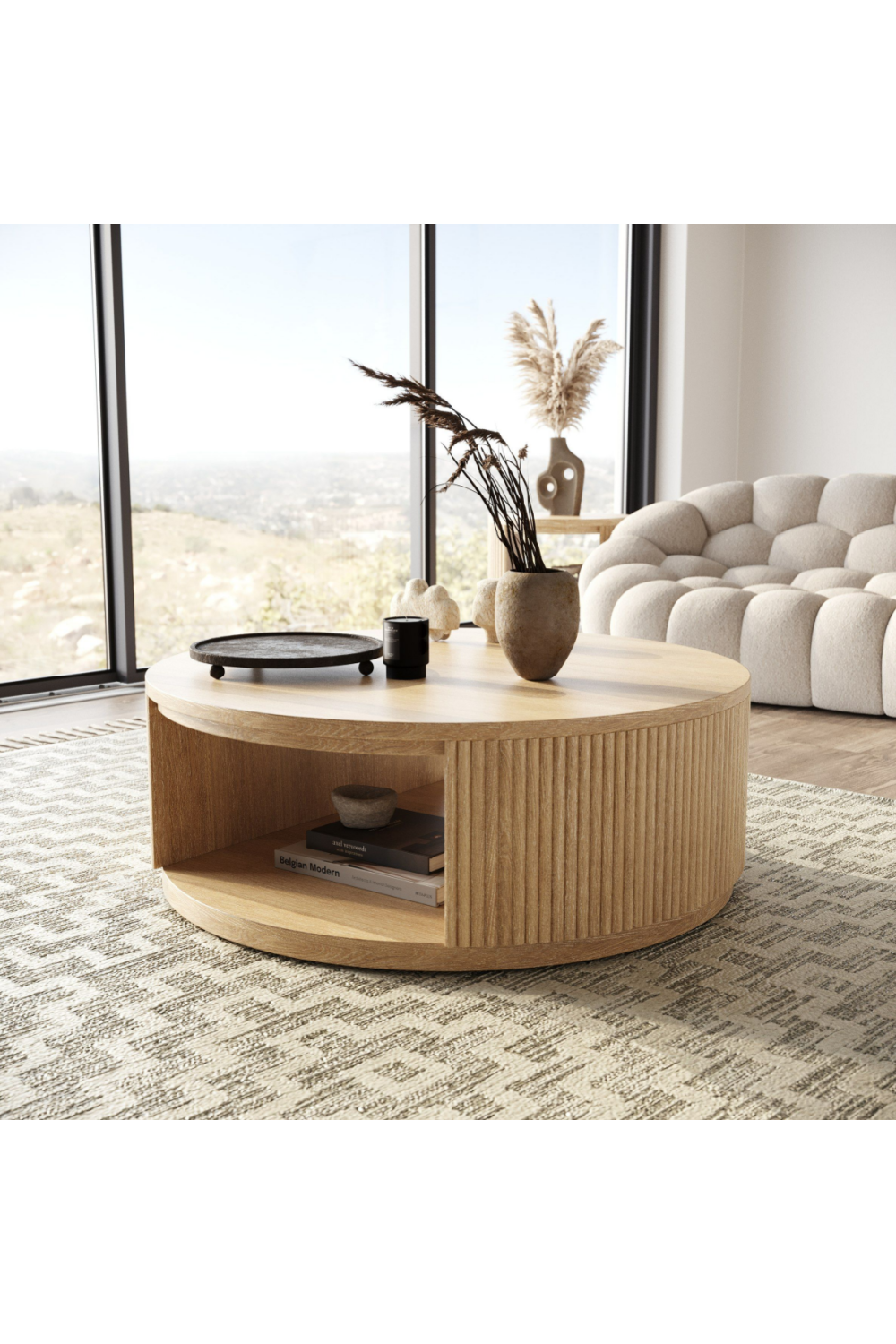 Natural Acacia Round Coffee Table | Oroa.com