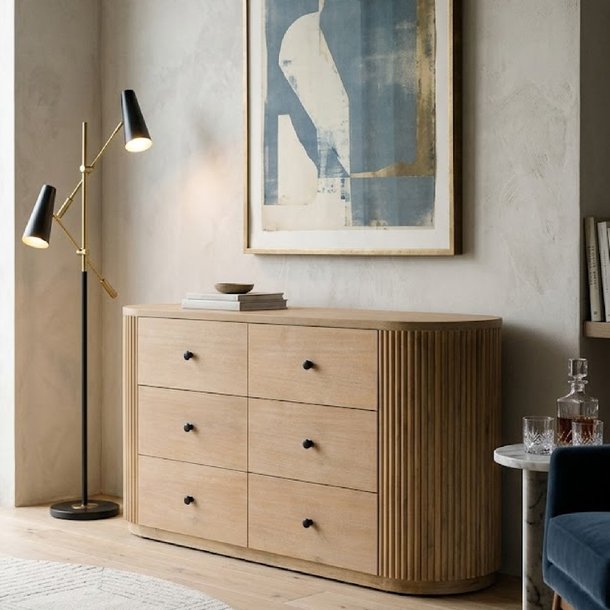 Natural Acacia 6-Drawer Dresser | Oroa.com