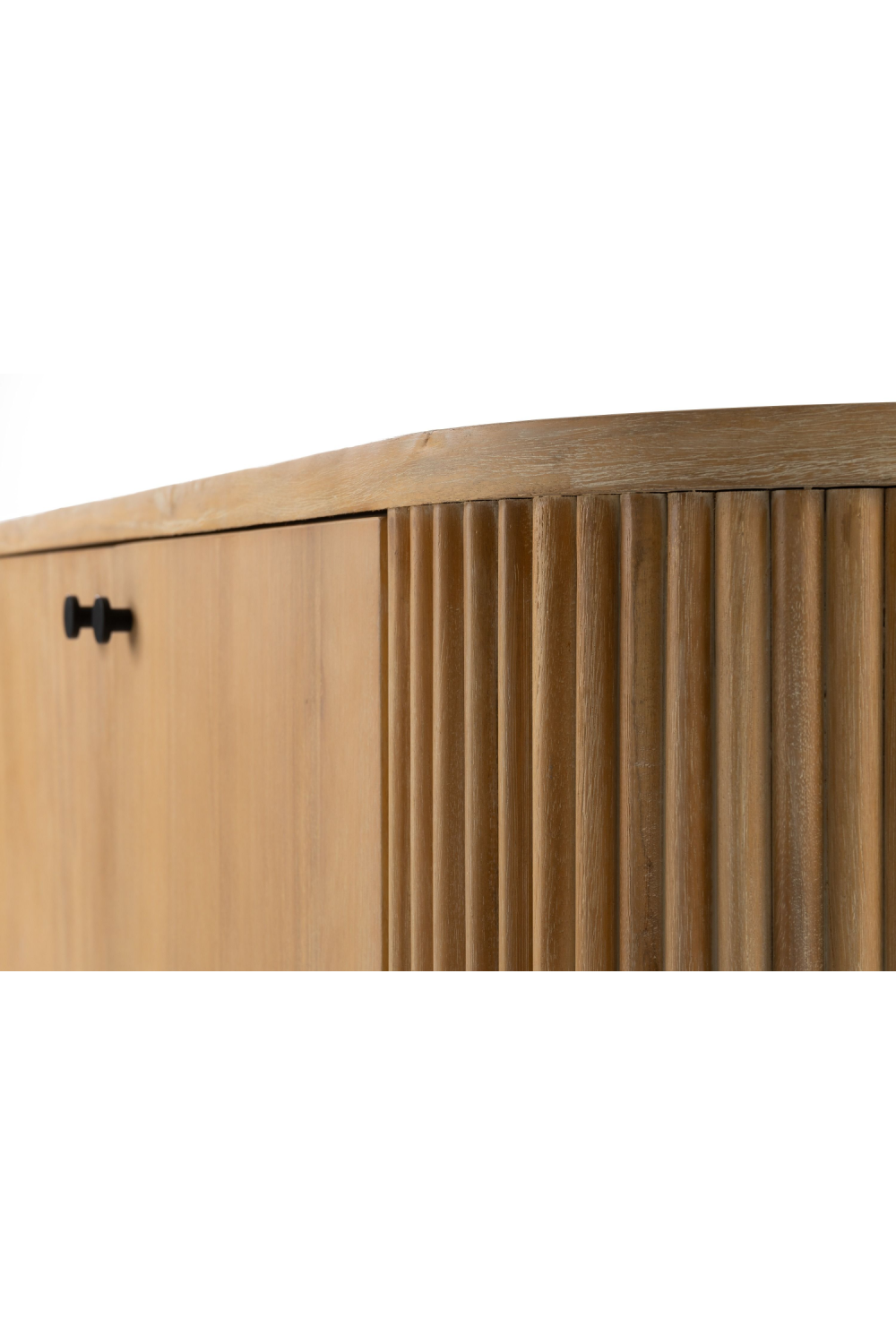 Ribbed Natural Acacia 2-Door Sideboard | Oroa.com