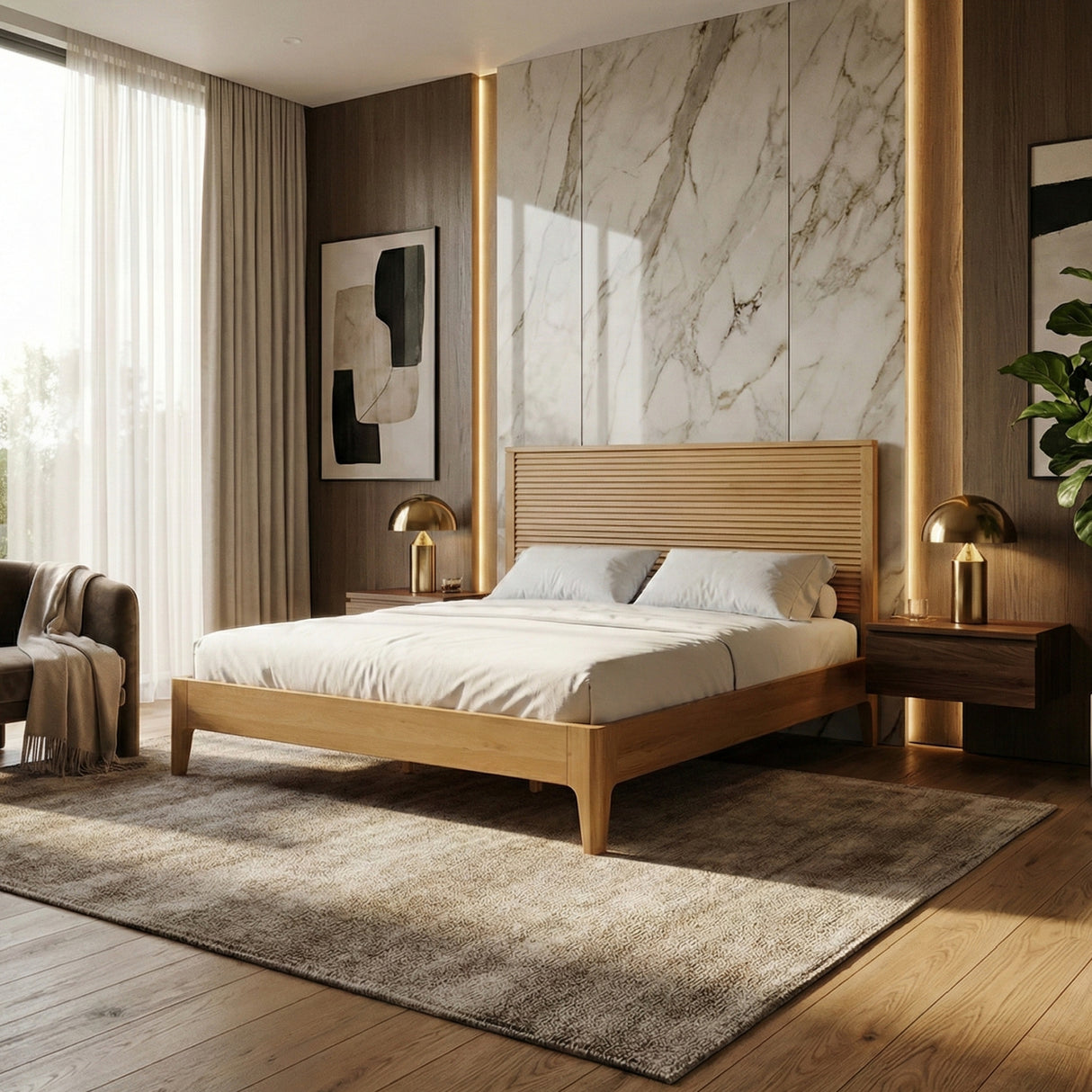 Natural Oak Bed | Oroa.com