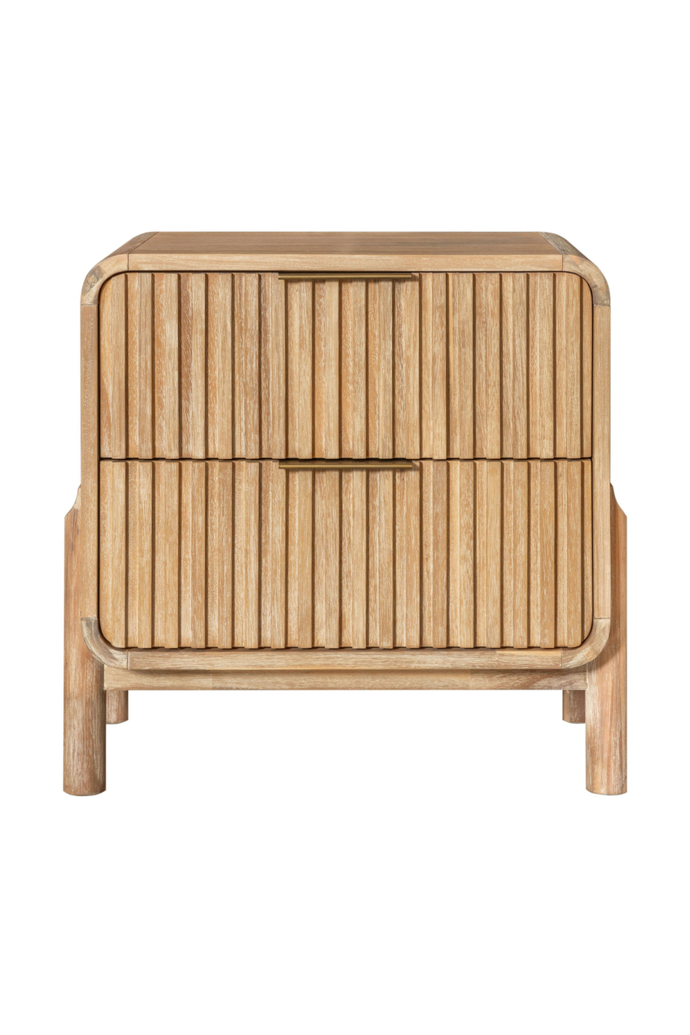 Natural Oak 2-Drawer Nightstand | Oroa.com