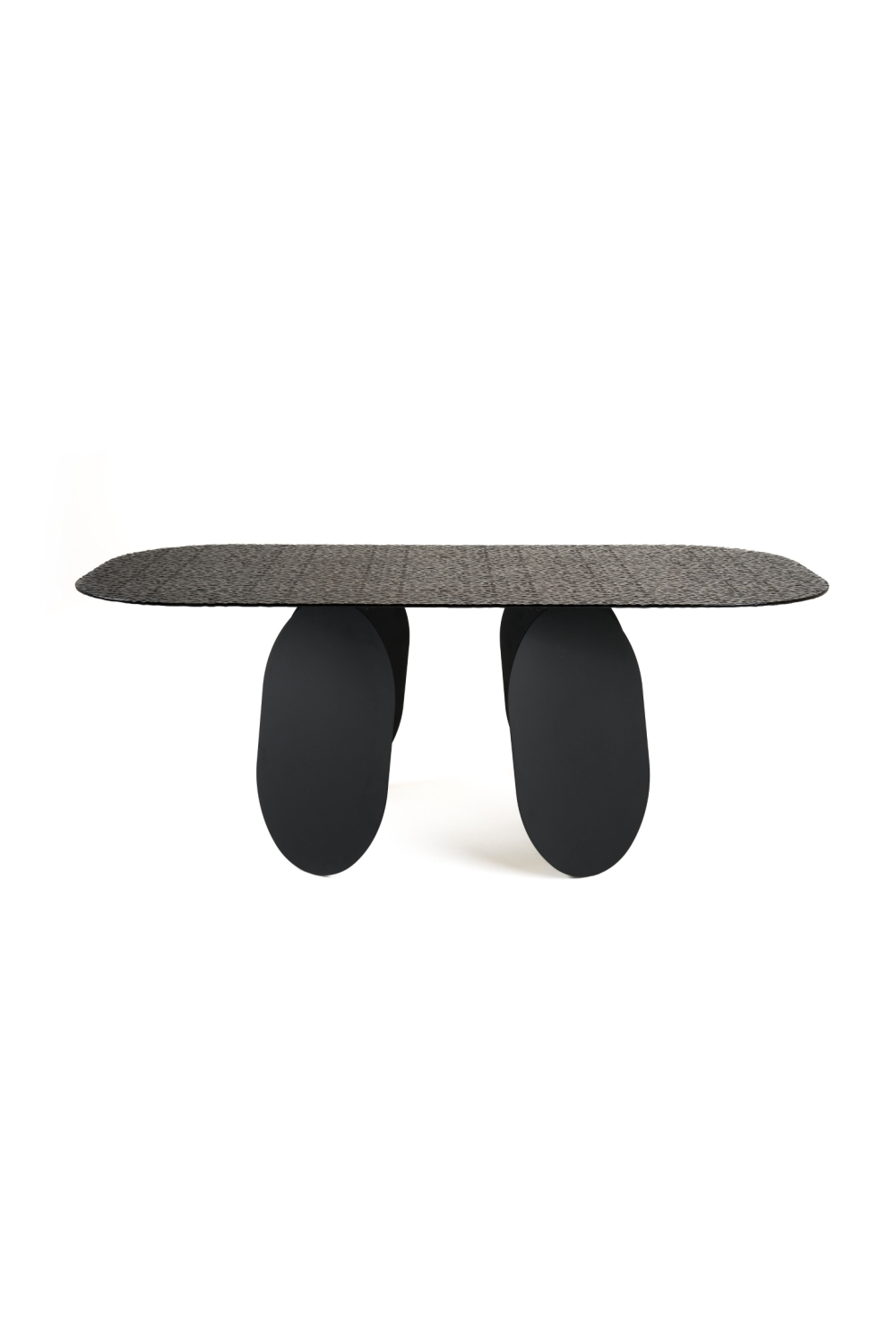 Hammered Gray Glass Dining Table | Oroa.com