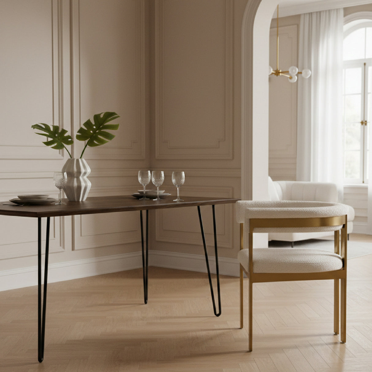 Beige Sherpa Dining Chair | Oroa.com