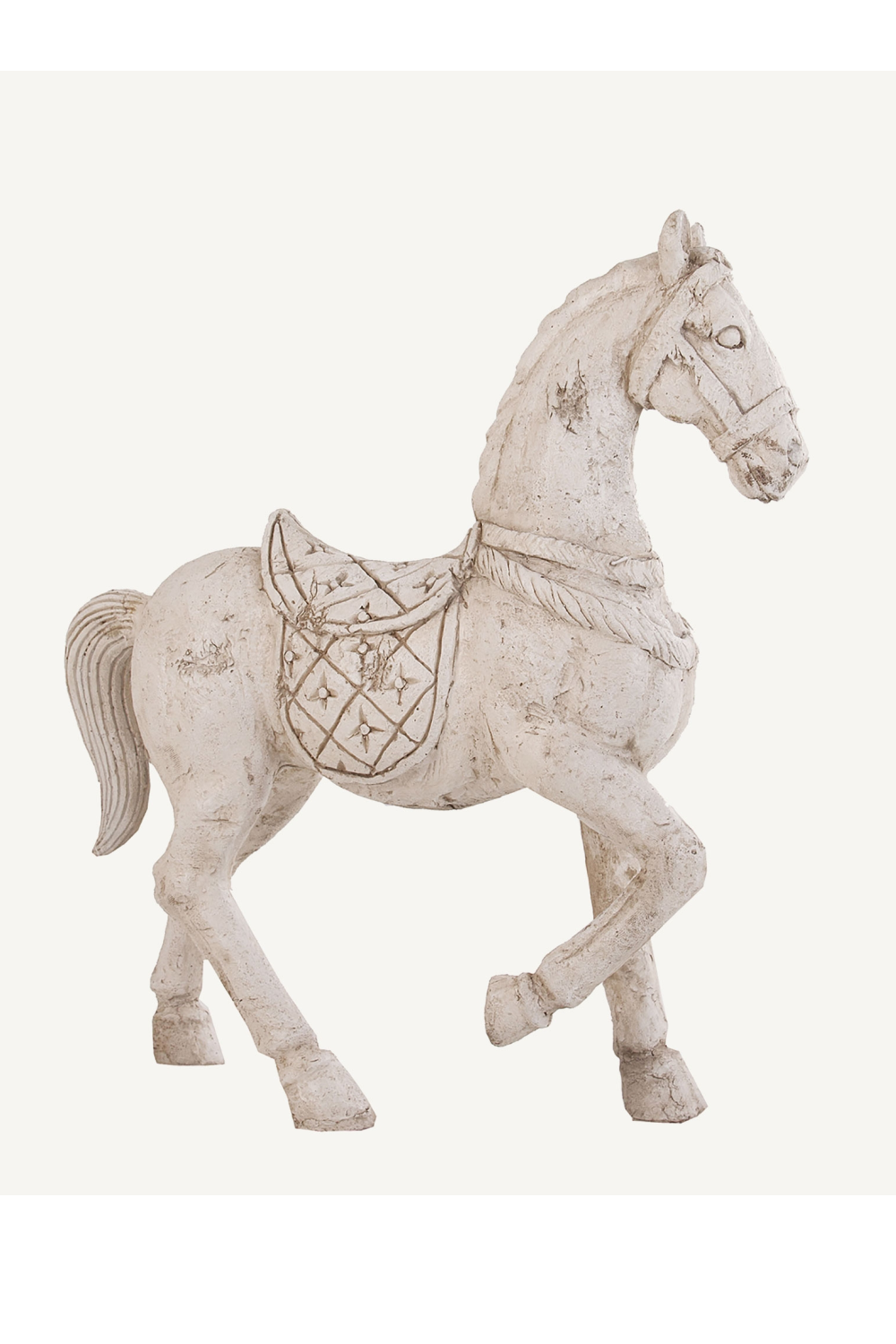 Aged White Horse Decorative Figure | Oroa.com