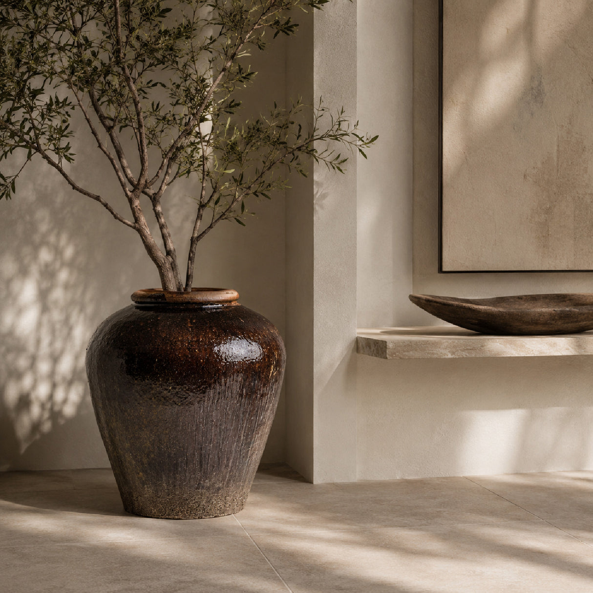Aged Brown Ceramic Vase | Oroa.com