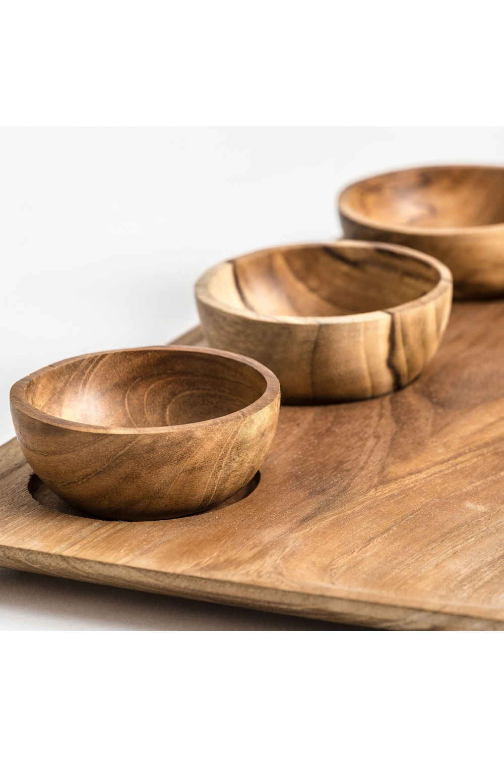 Teak Wood Tray Set (4) | Oroa.com