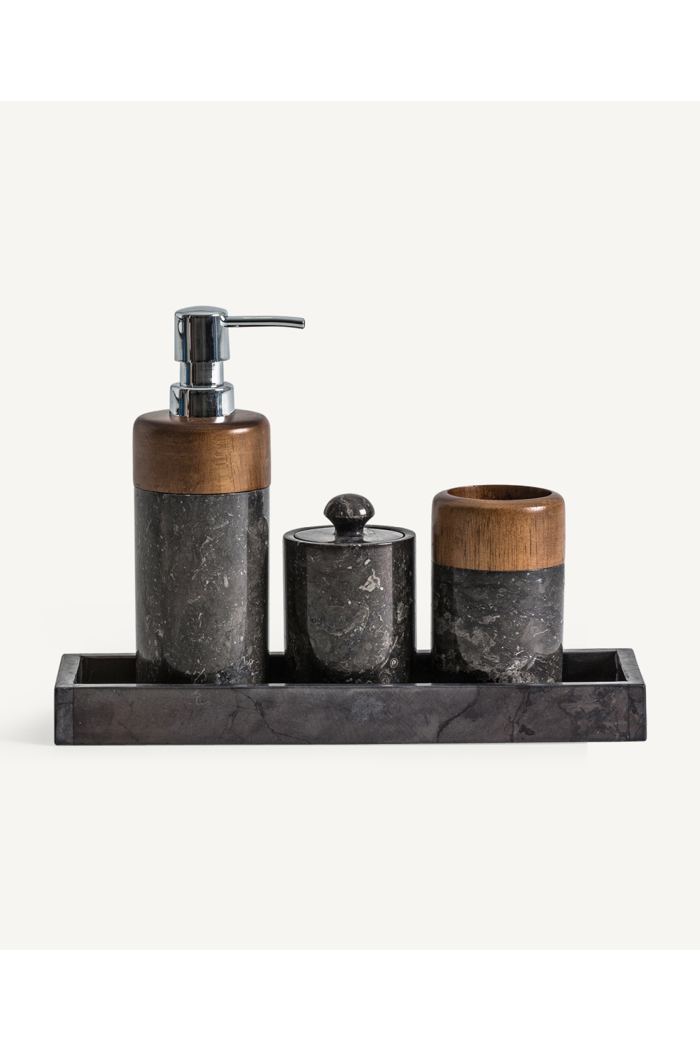 Onyx And Wood Toiletry Set (4) | Oroa.com