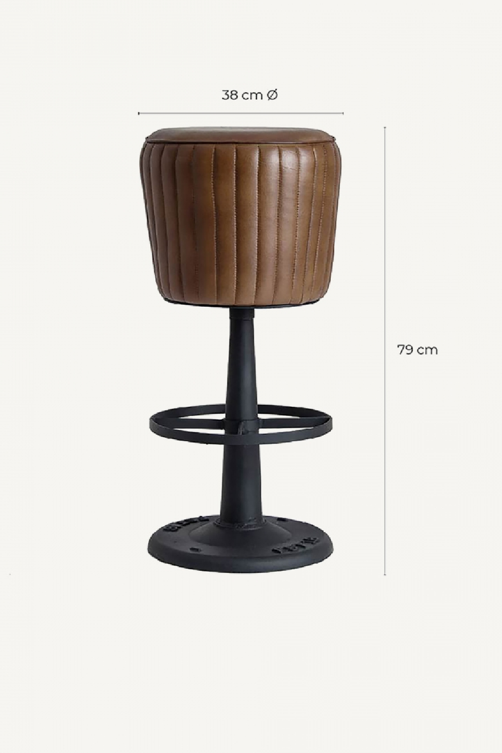 Brown Leather Counter Stool | Oroa.com
