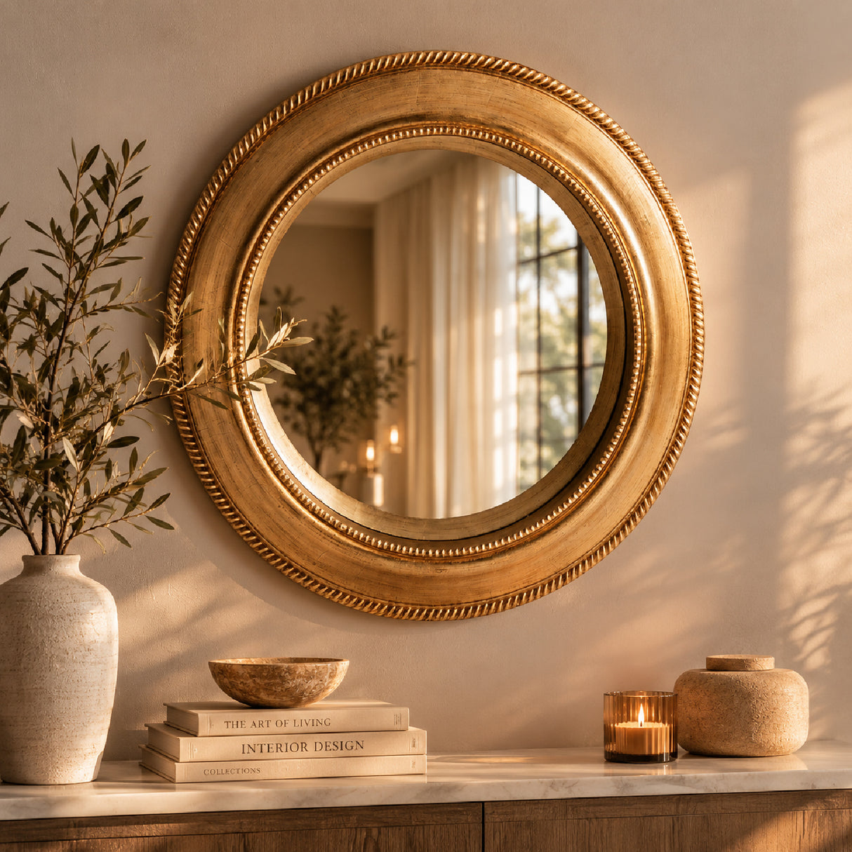 Gold Round Mirror | Oroa.com