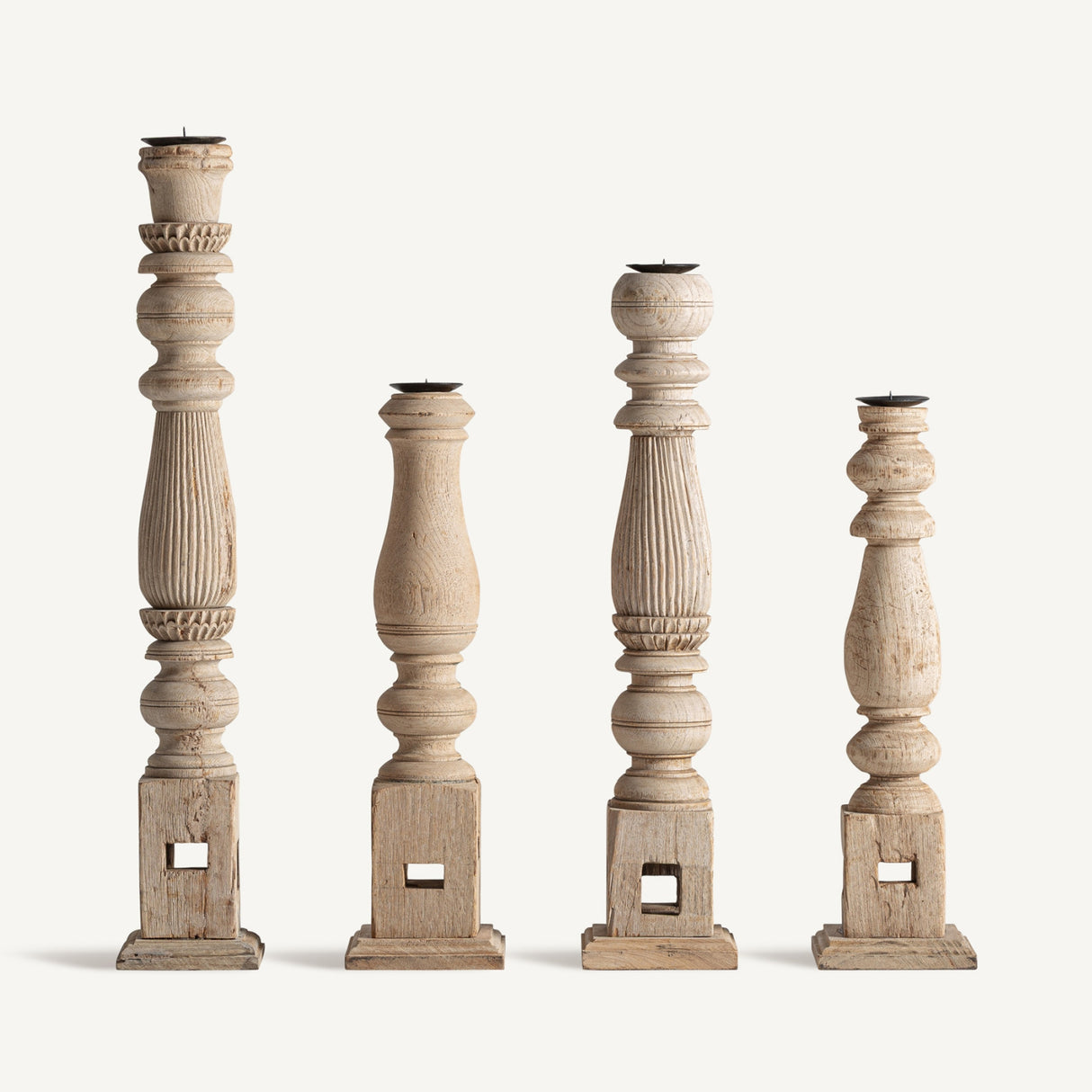 Carved Wooden Candle Holder | Oroa.com