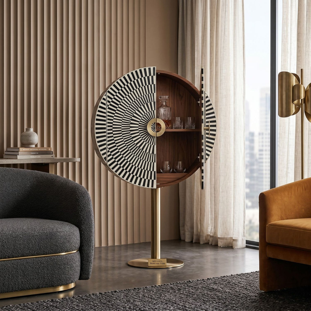 Modern European furniture - Round Bar Cabinet - www.oroa.com | Oroa.com