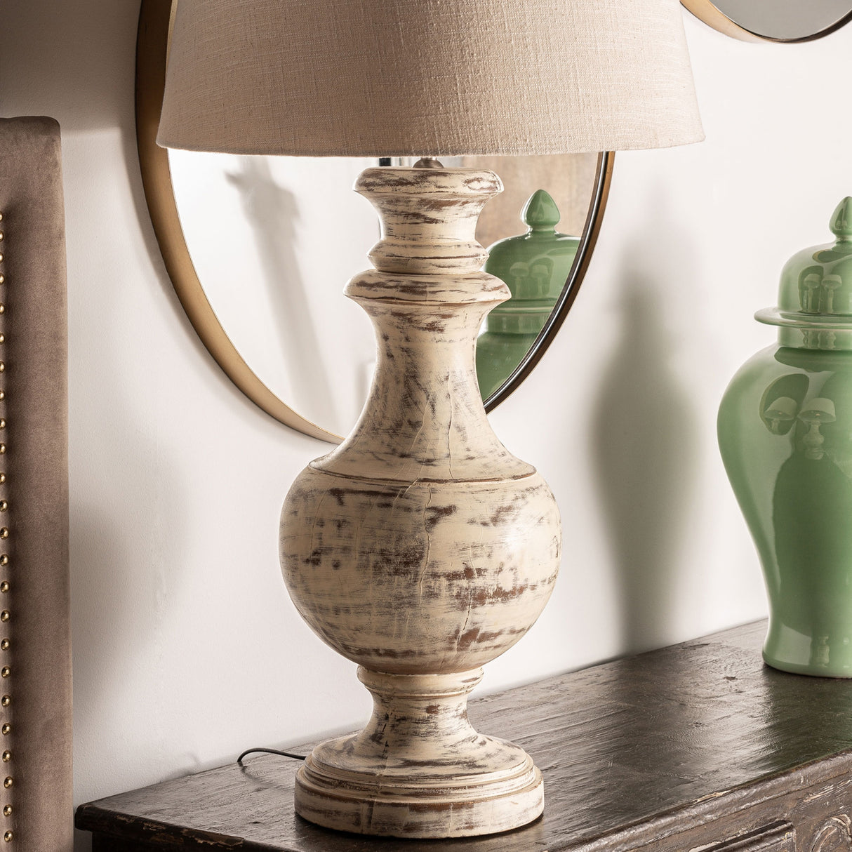 Whitewashed Wood Table Lamp | Oroa.com