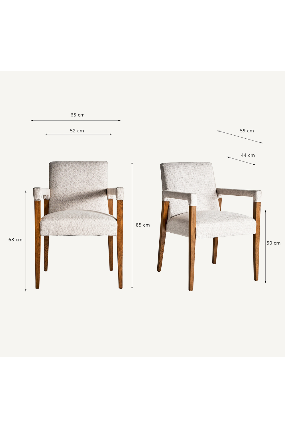 Cream Linen Accent Armchair | Oroa.com