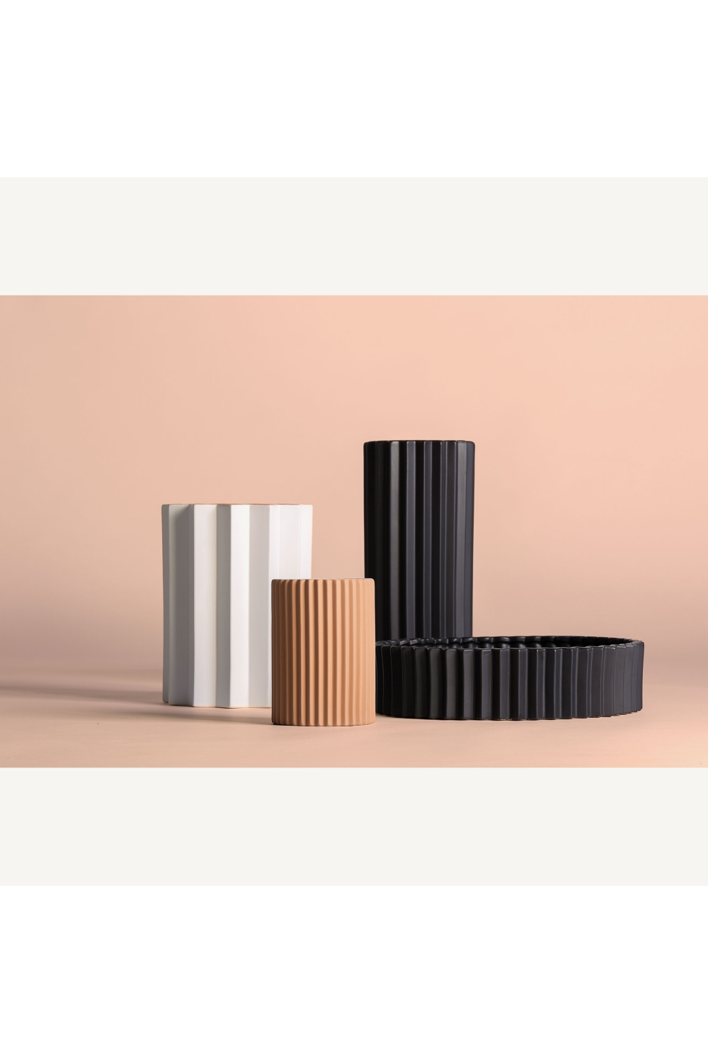 White Stone Fluted Vase | Oroa.com