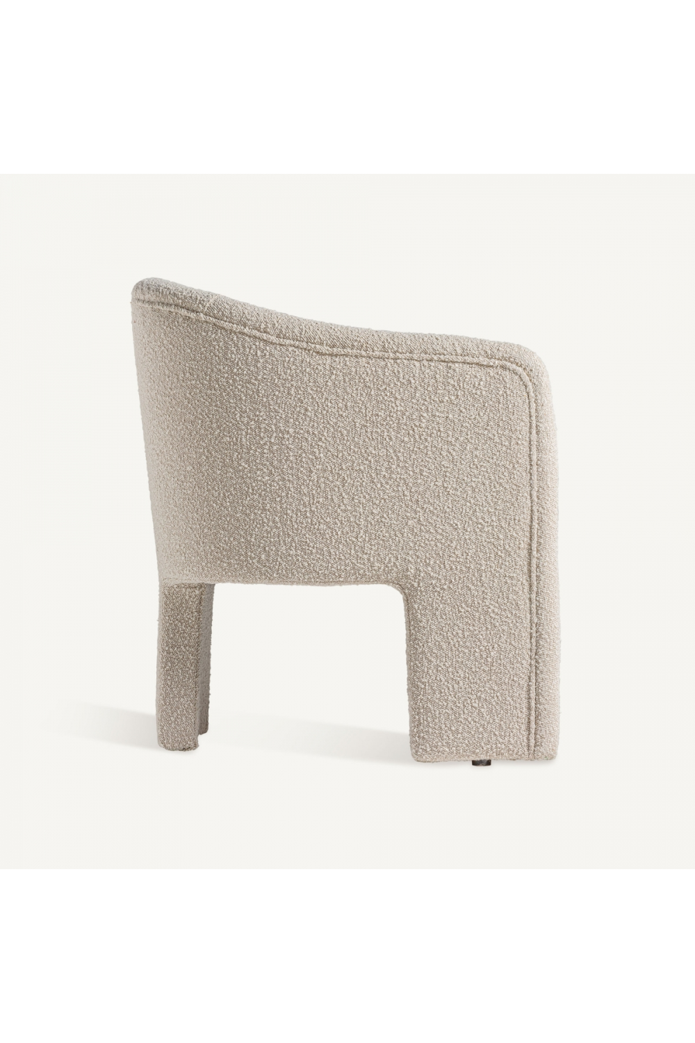 White Bouclé 3-Legged Armchair | Oroa.com