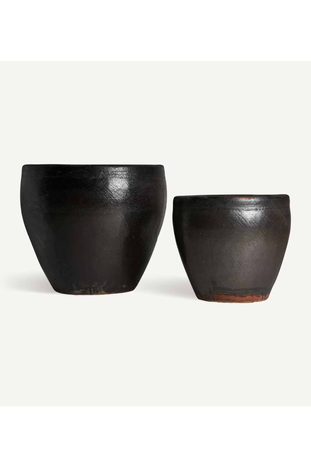 Black Ceramics Plant Pots (2) | Oroa.com