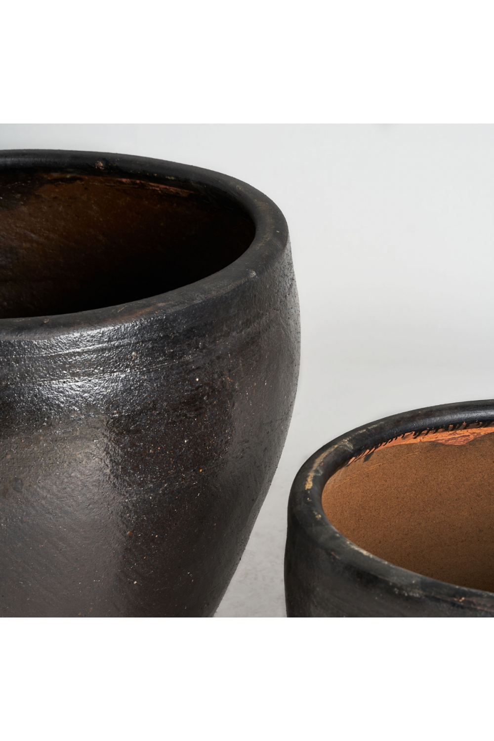 Black Ceramics Plant Pots (2) | Oroa.com