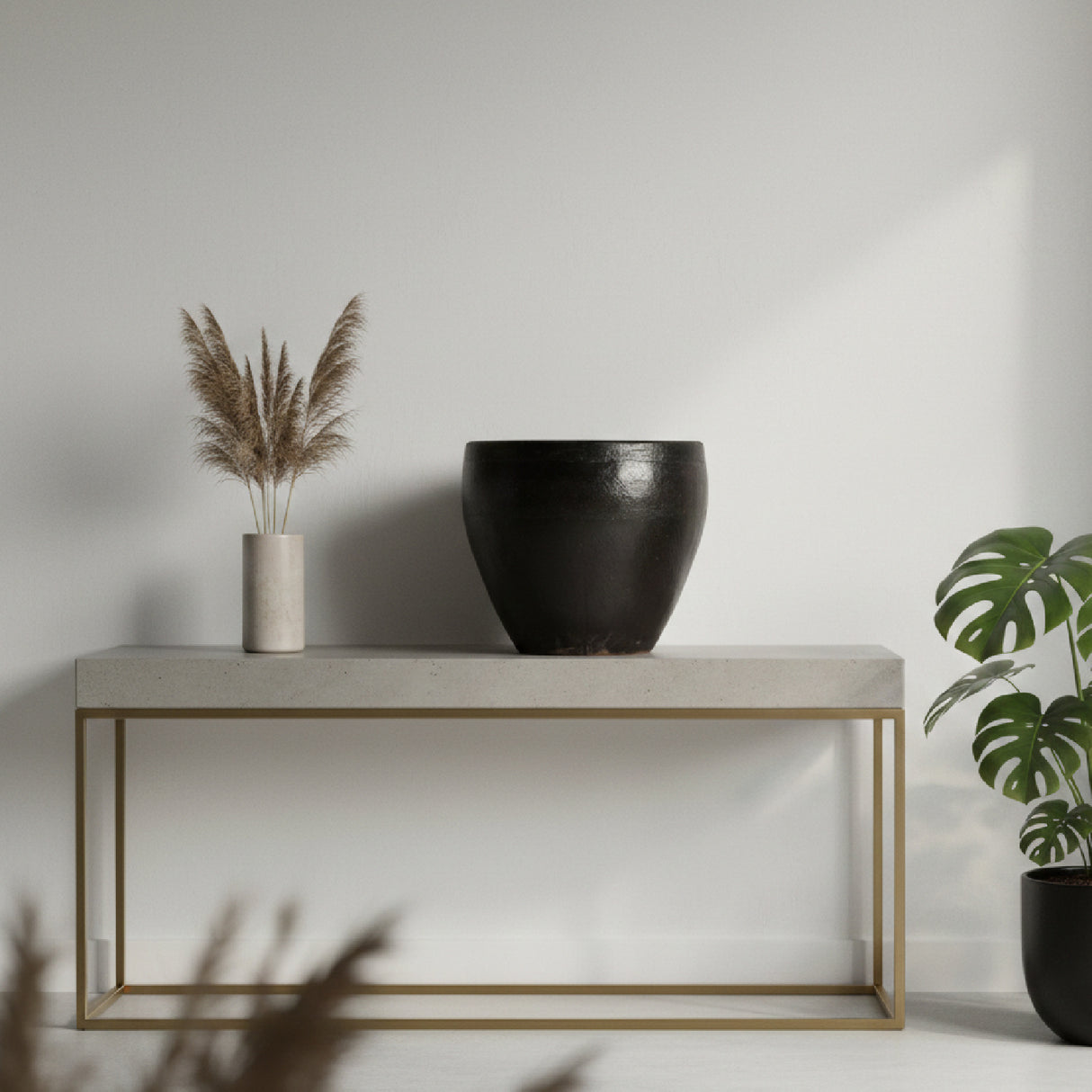 Black Ceramics Plant Pots (2) | Oroa.com