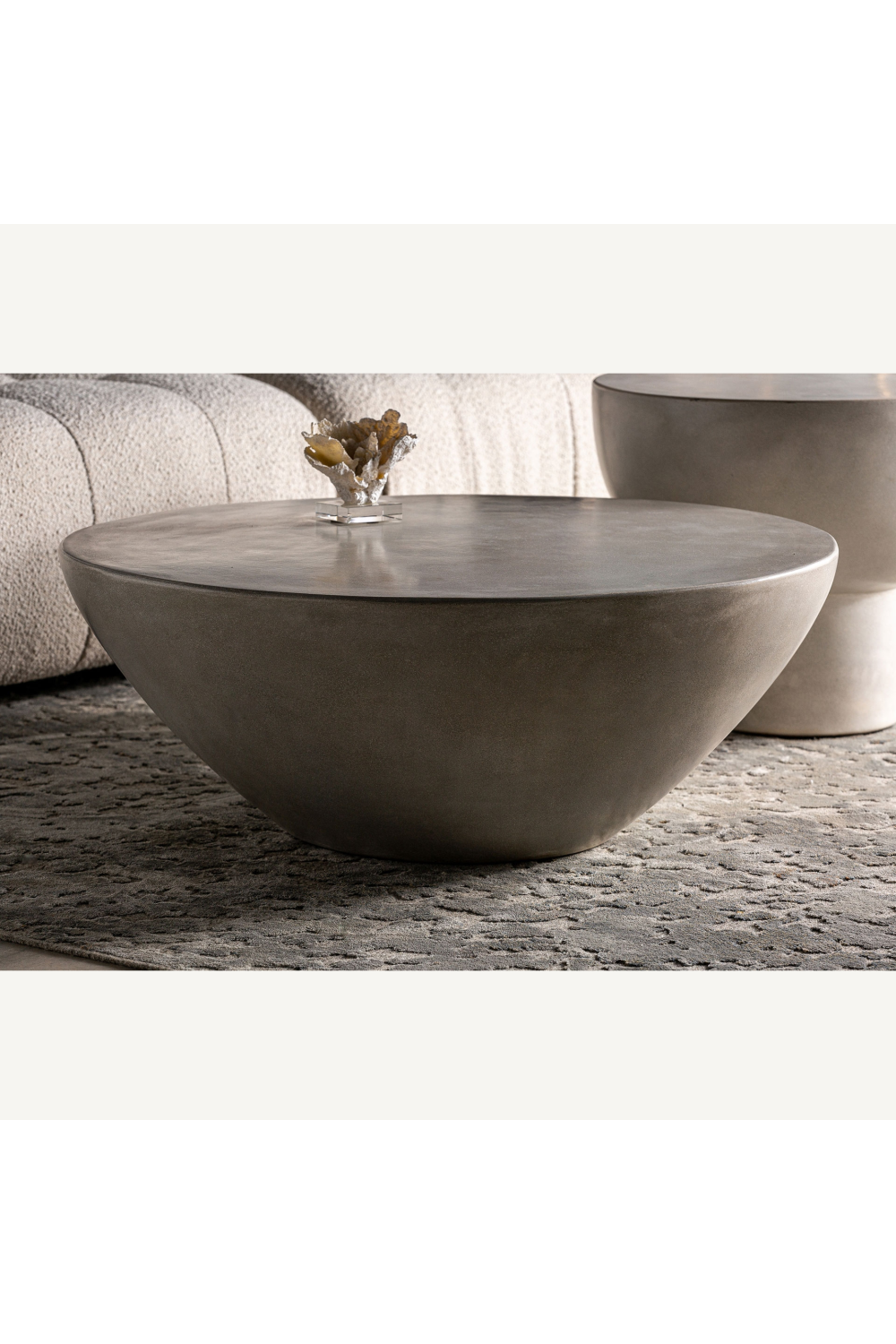 Gray Cement Bowl-Shaped Coffee Table | Oroa.com