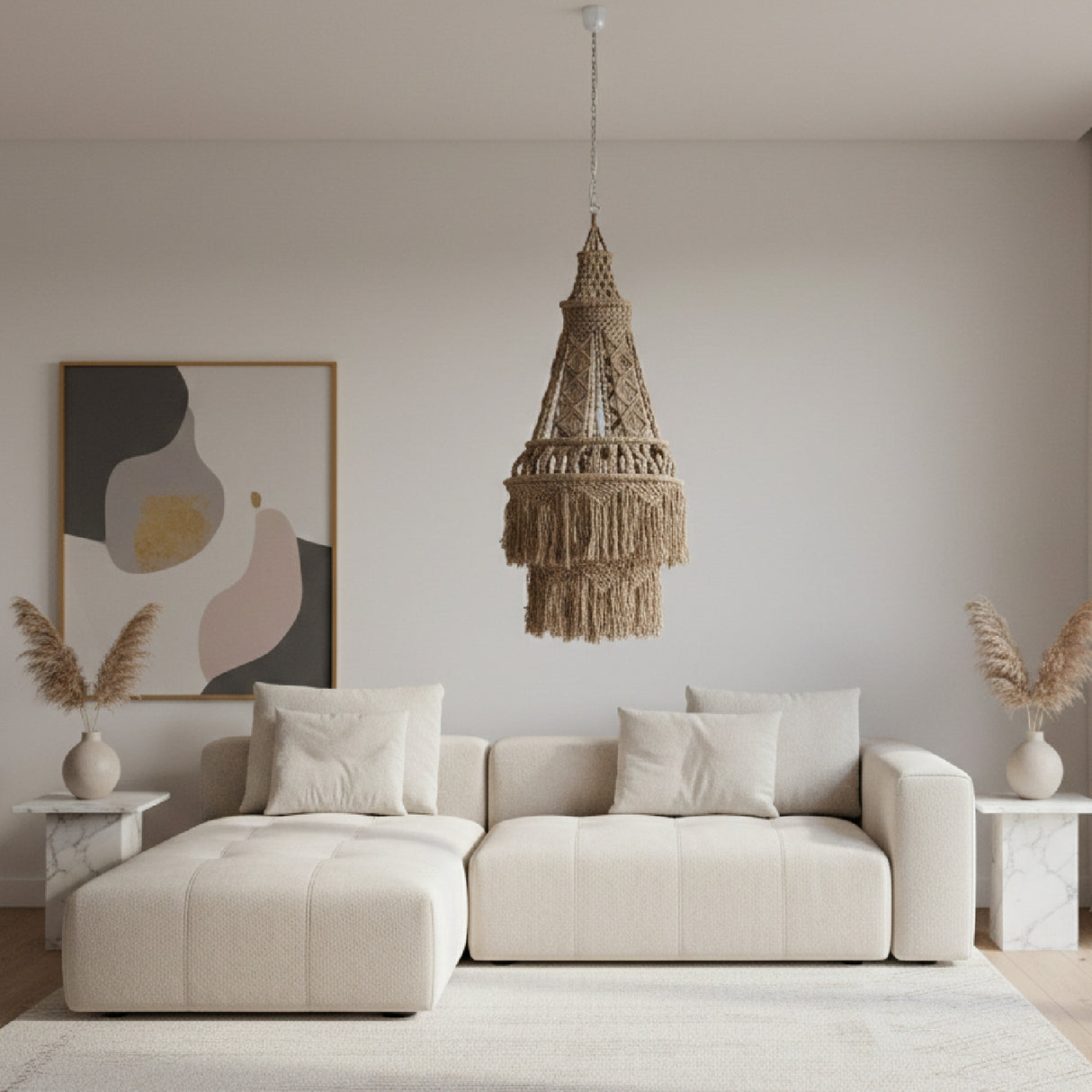 Woven Brown Cotton Pendant Light | Oroa.com
