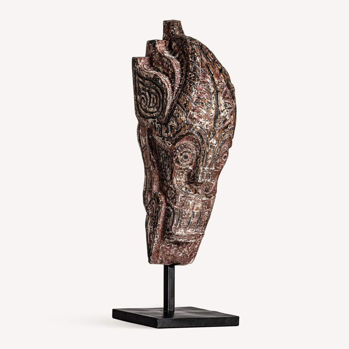 Aged Wood Head Decorative Figure | Oroa.com