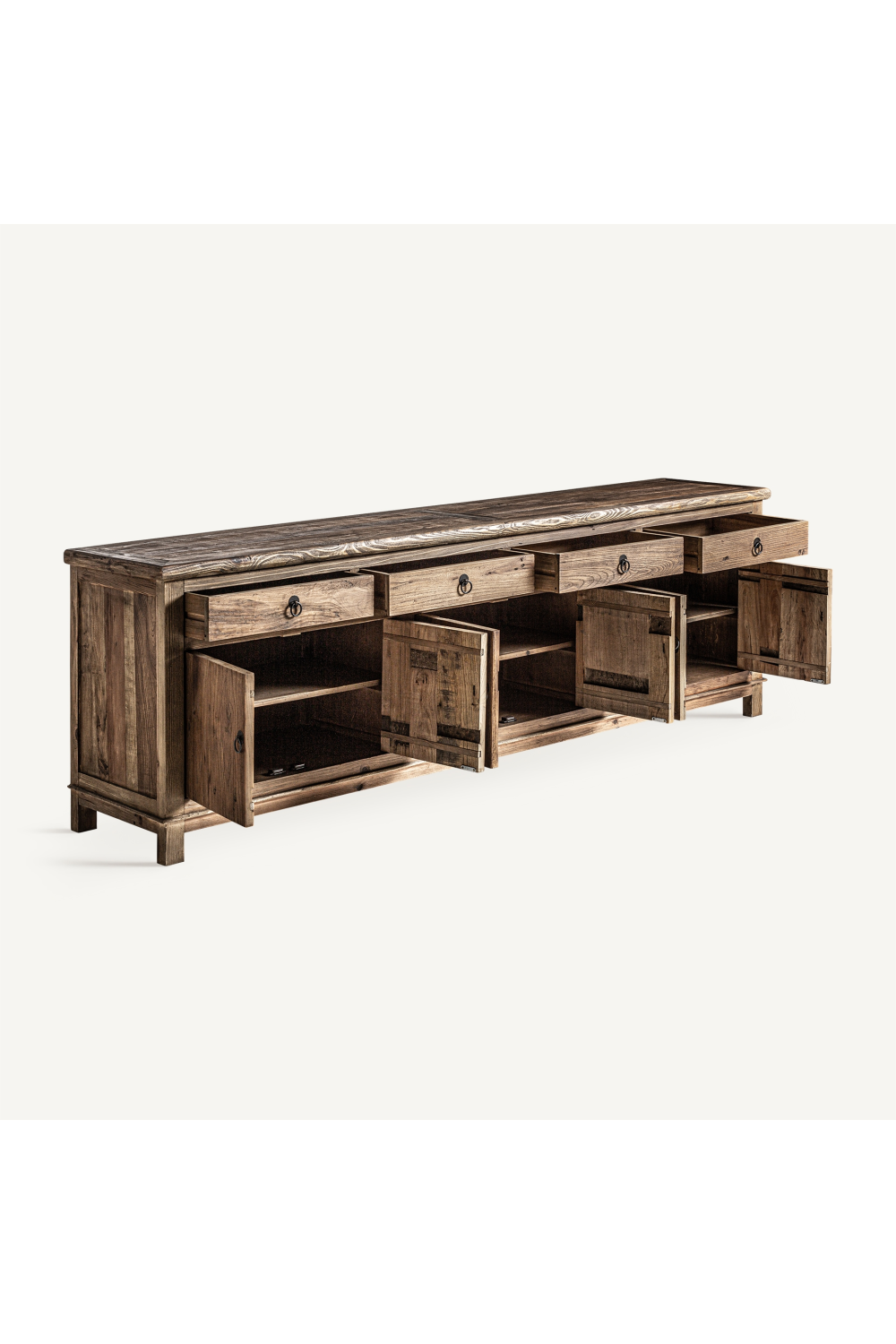 Elm Wood 4-Drawer Sideboard | Oroa.com