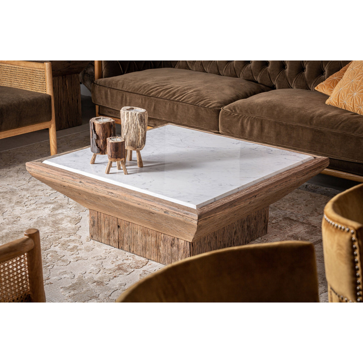 Modern European furniture - White Marble Top Coffee Table - www.oroa.com | Oroa.com