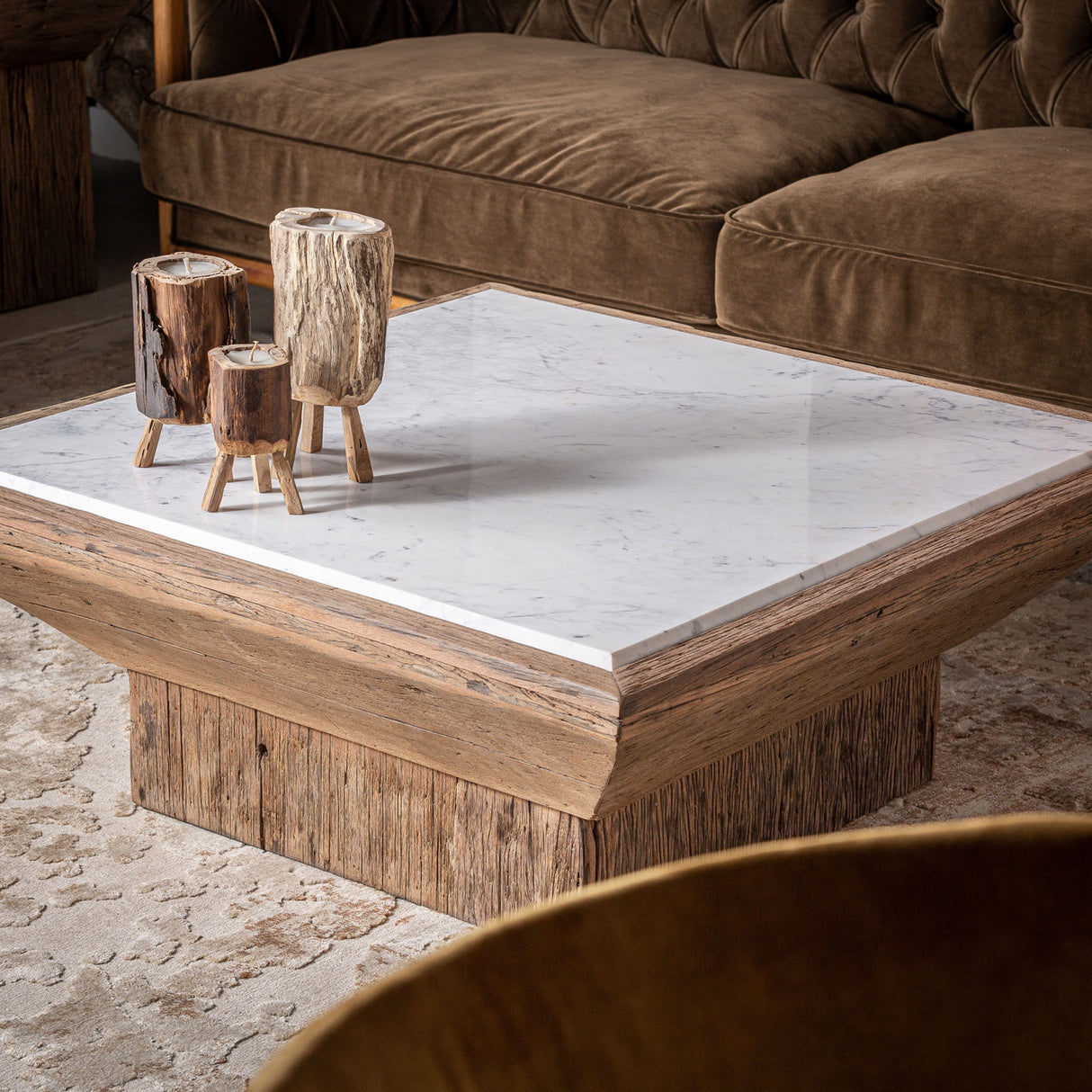Modern European furniture - White Marble Top Coffee Table - www.oroa.com | Oroa.com