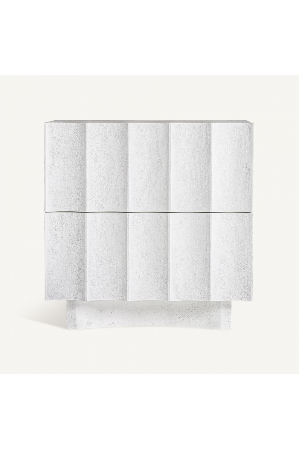 White Fluted 2-Drawer Nightstand | Oroa.com