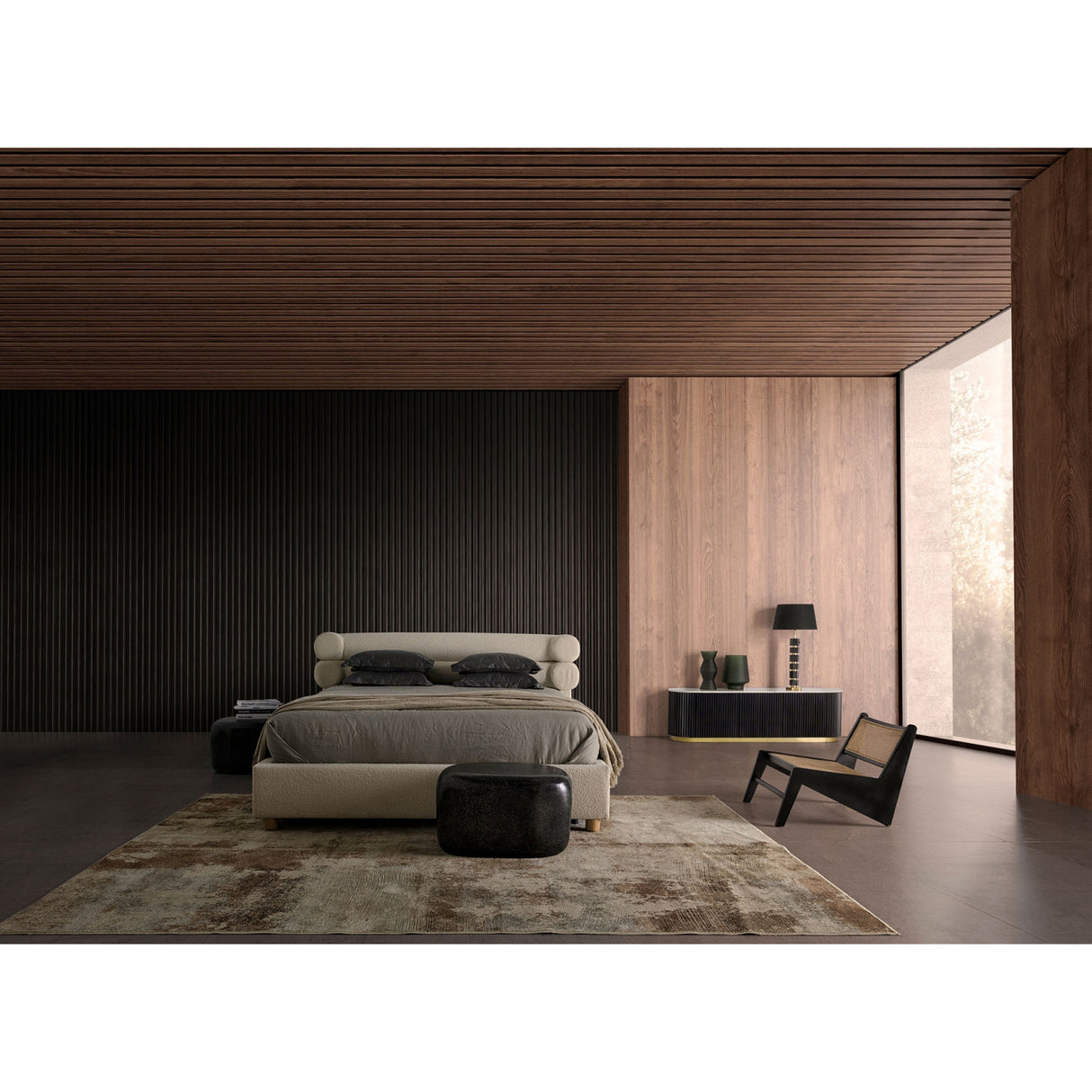 White Boucle Bed | Oroa.com