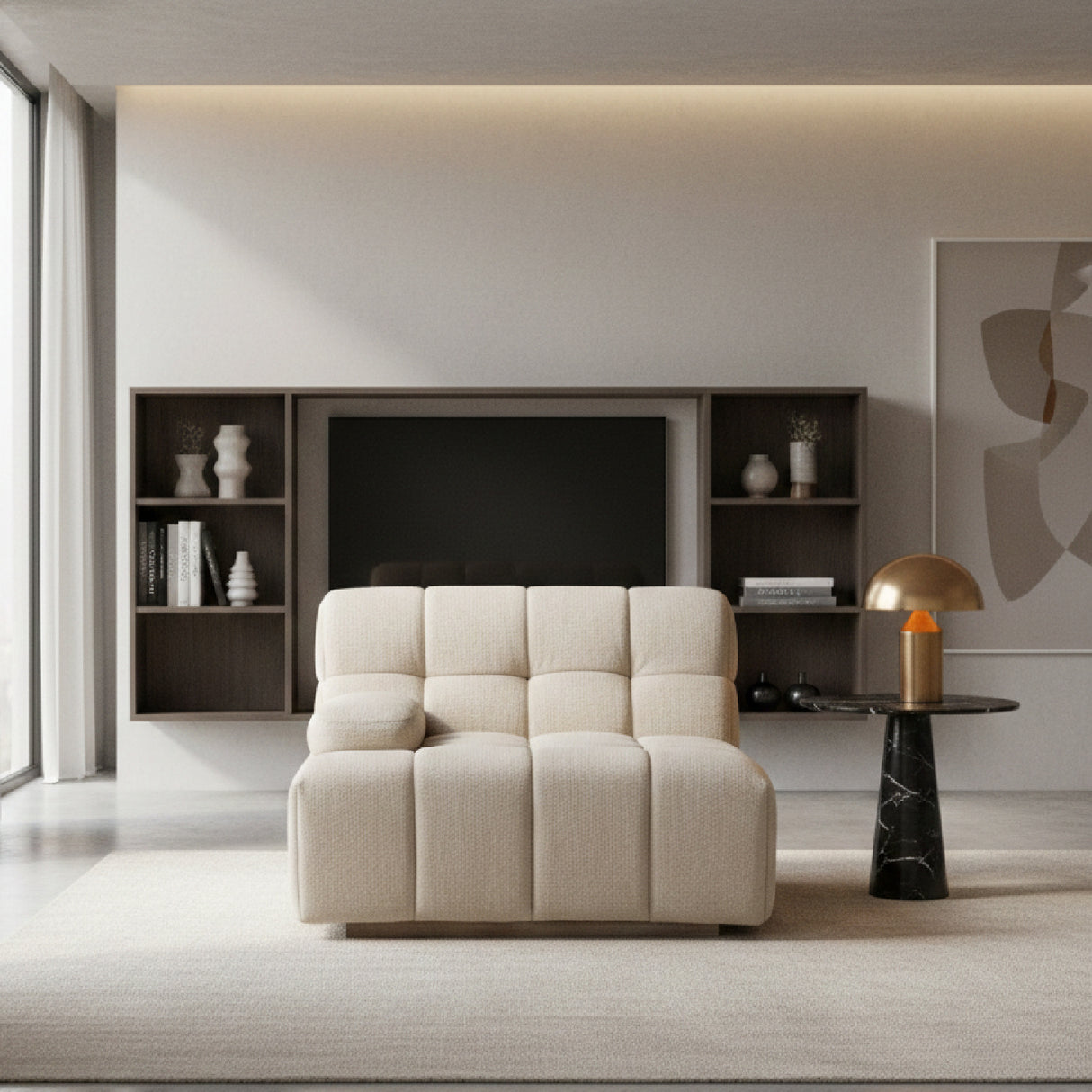 Modern furniture - White Square-Tufted Module Sofa - www.oroa.com | Oroa.com