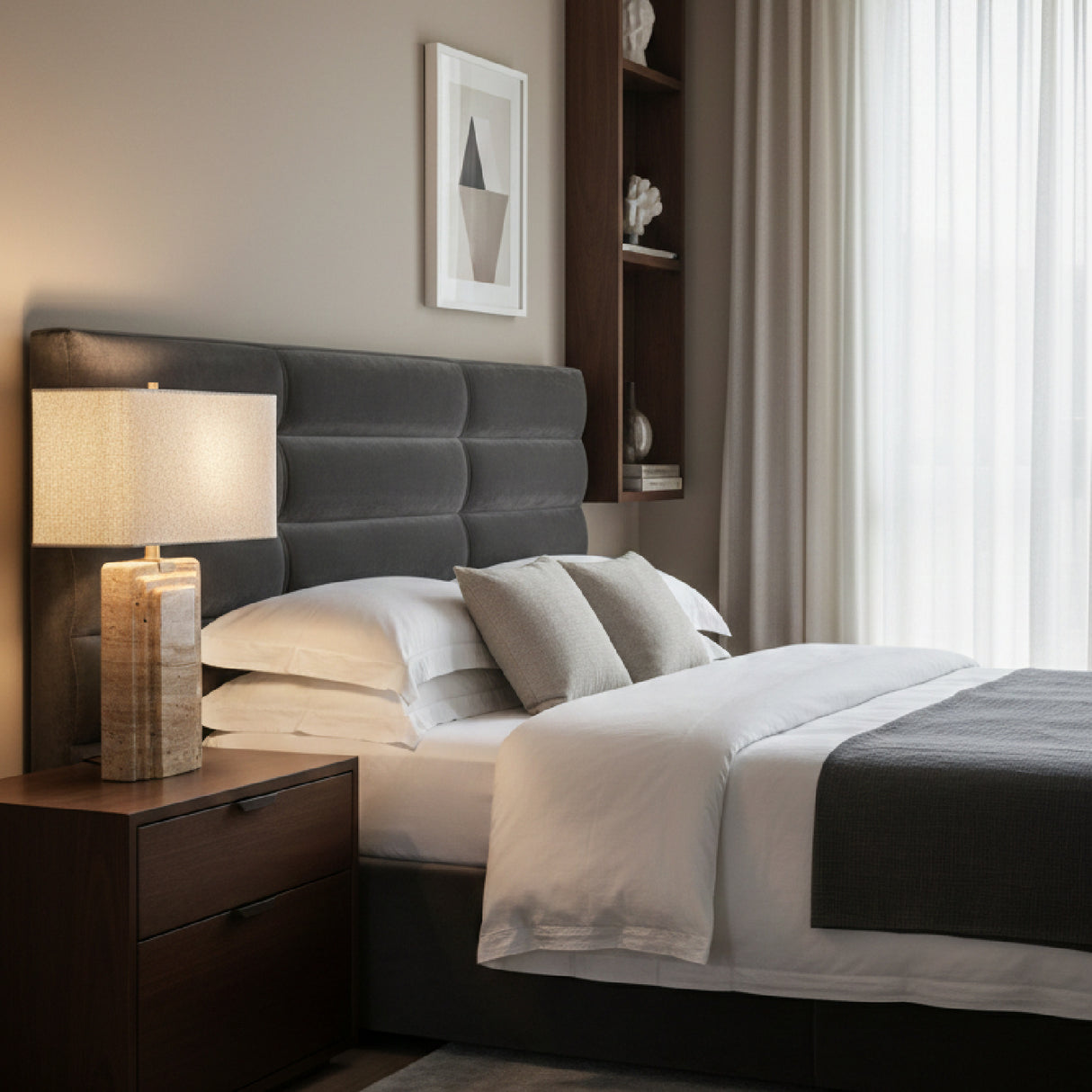 Travertine Base Table Lamp | Oroa.com