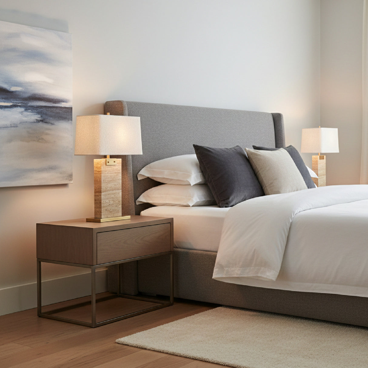 Brown Travertine Table Lamp | Oroa.com