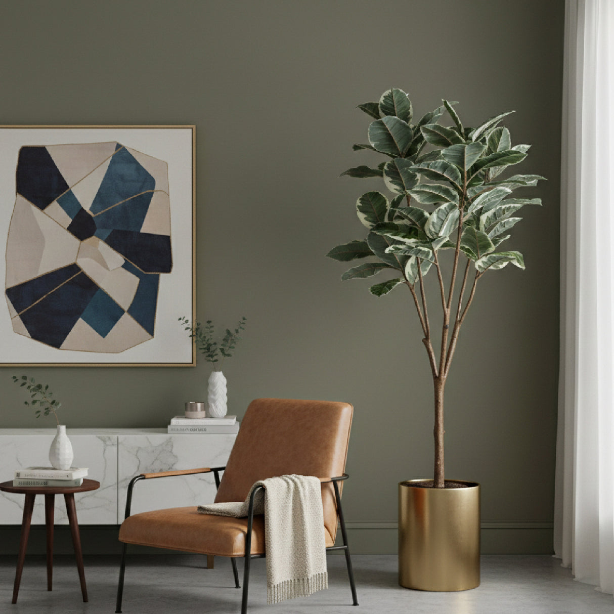 Variegated Leaf Artificial Plant | Oroa.com
