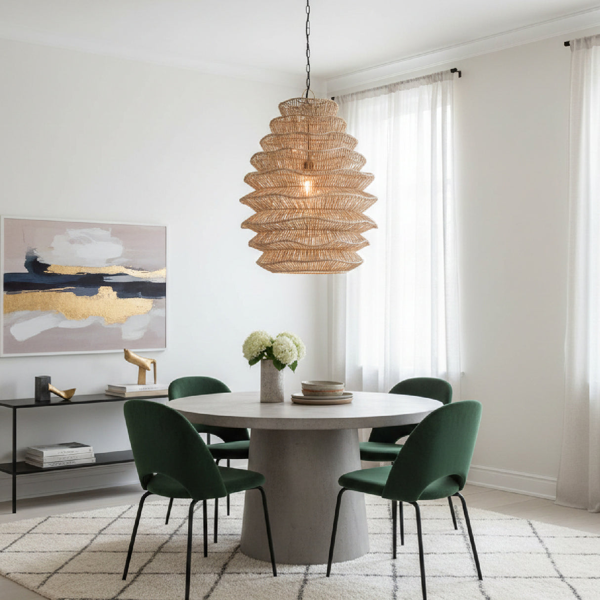 Rattan Layered Pendant Light | Oroa.com