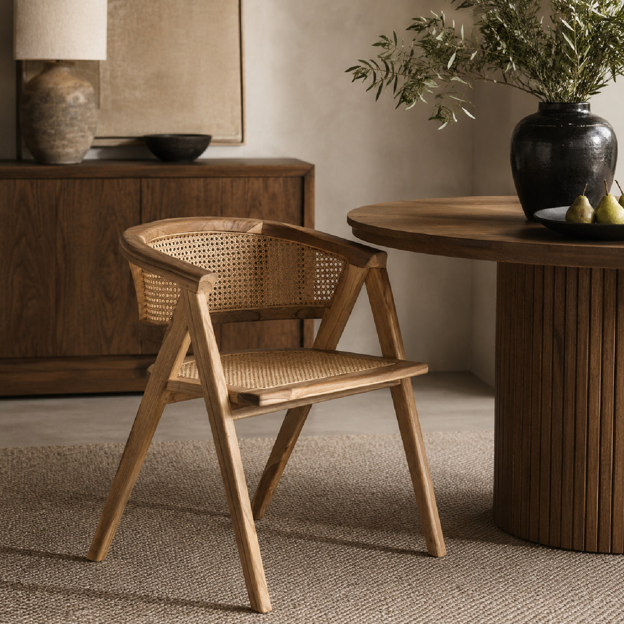 Modern European furniture - Teak Curved-Back Dining Chair - www.oroa.com | Oroa.com