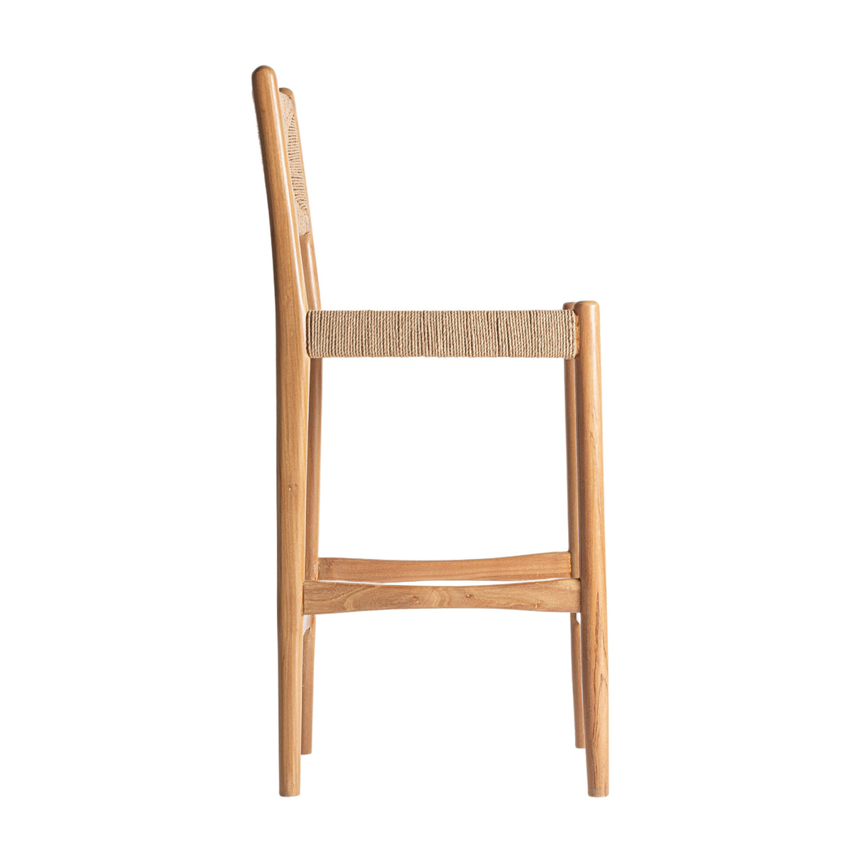 Modern European furniture - Teak Framed Hemp Bar Stool - www.oroa.com | Oroa.com