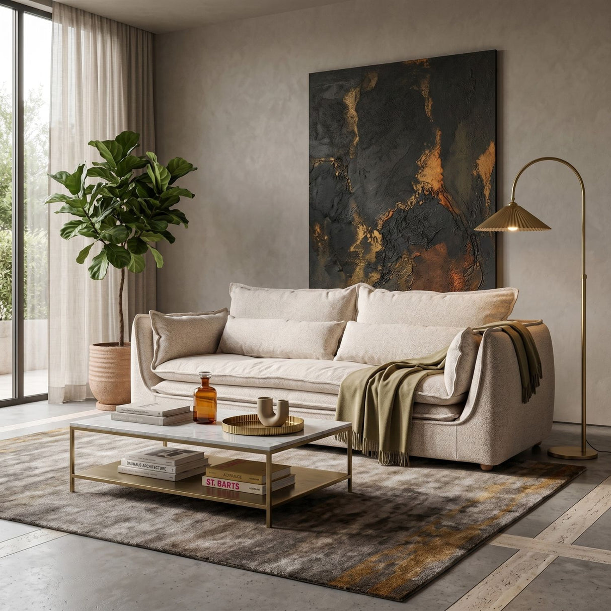 Off-White Fabric Sofa | Oroa.com